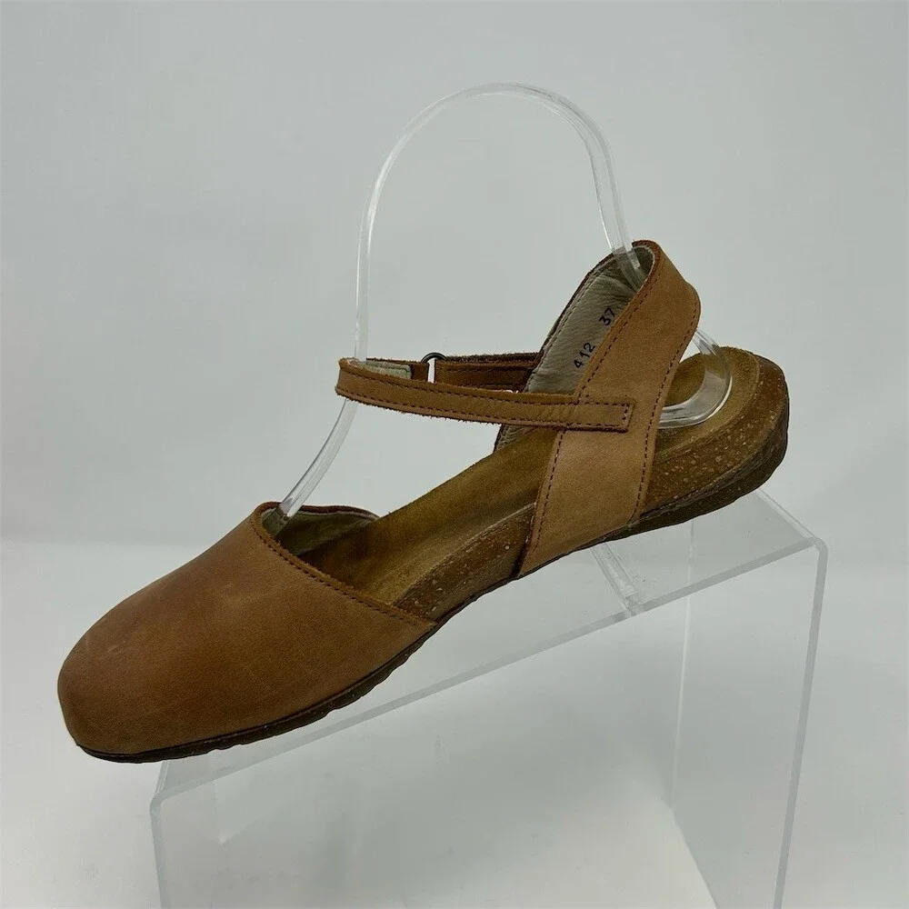 El Naturalista Brown Mary Jane Slingback Closed Toe Sandals Womens EU 37 (US 7) - Picture 3 of 13